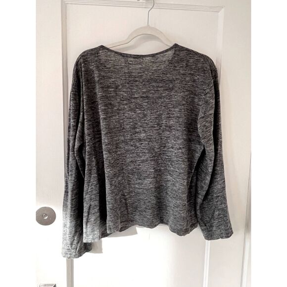 T by Alexander Wang Gray Grey 100% Linen Long Sleeve Tee Shirt Size Medium - Picture 2 of 5